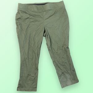 Old Navy Olive Green Cropped Pants size 24 Plus WOW Pull On Pants